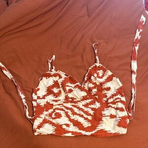 Rachel Zoe Red and White Textured Top